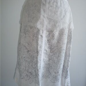 Dries Van Noten White and Gray Asymmetrical Skirt. New without tags. 42/10